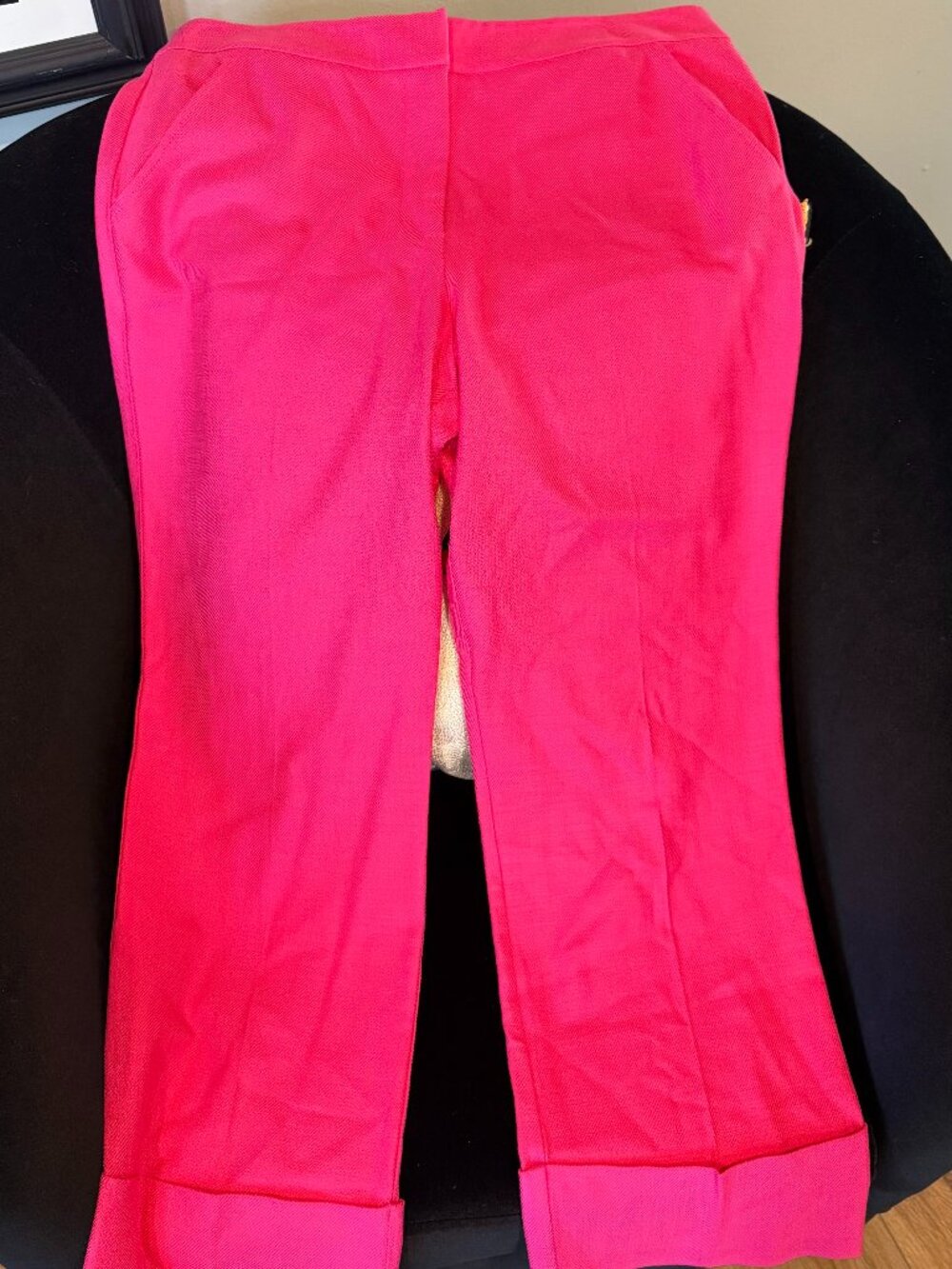Trina Turk Size 10 Hot Pink Wide Cuff Bottom Pants